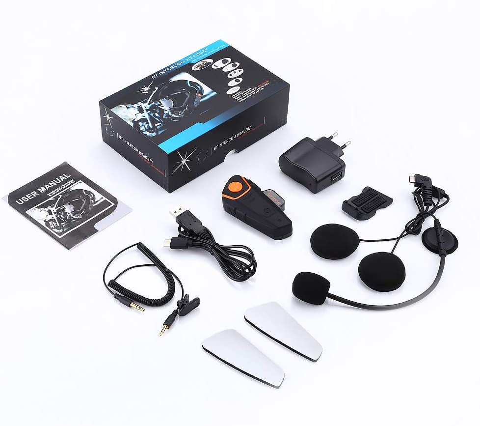 BOBLOV BT-S2 1000m Motorcycle Helmet Intercom Headset Handsfree Moto BT Interphone Waterproof