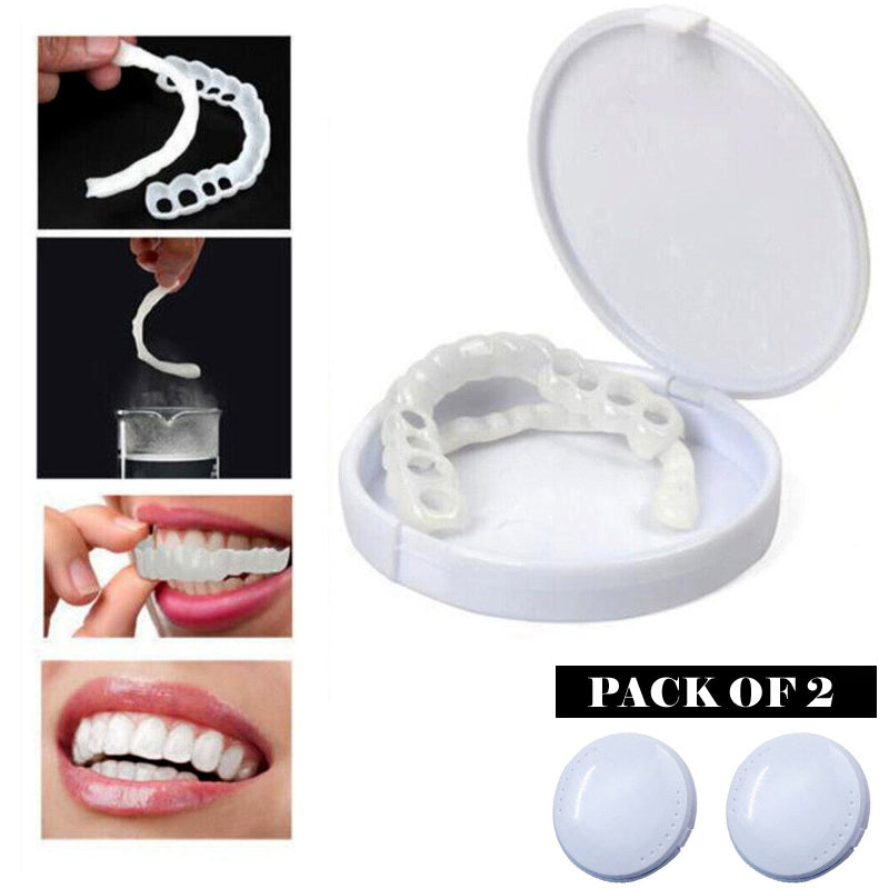 Pack Of 2 Pairs Snap-On Smile Custom Fit Perfect Smile Veneers In 3 Easy Steps