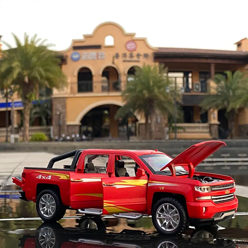 Chevrolet Silverado Pickup Model Alloy Die-Cast Truck Toy With Music And Light