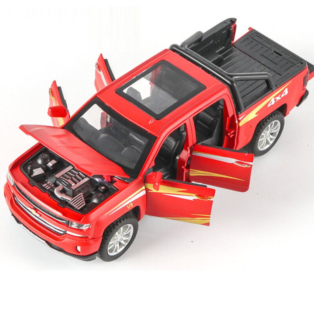 Chevrolet Silverado Pickup Model Alloy Die-Cast Truck Toy With Music And Light