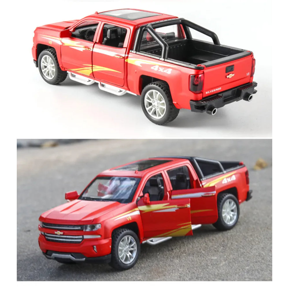 Chevrolet Silverado Pickup Model Alloy Die-Cast Truck Toy With Music And Light