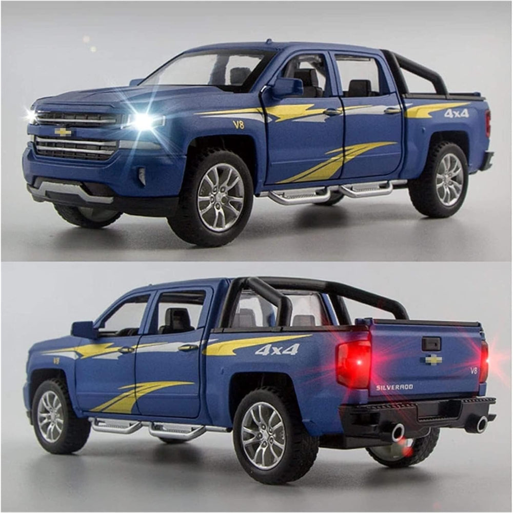 Chevrolet Silverado Pickup Model Alloy Die-Cast Truck Toy With Music And Light