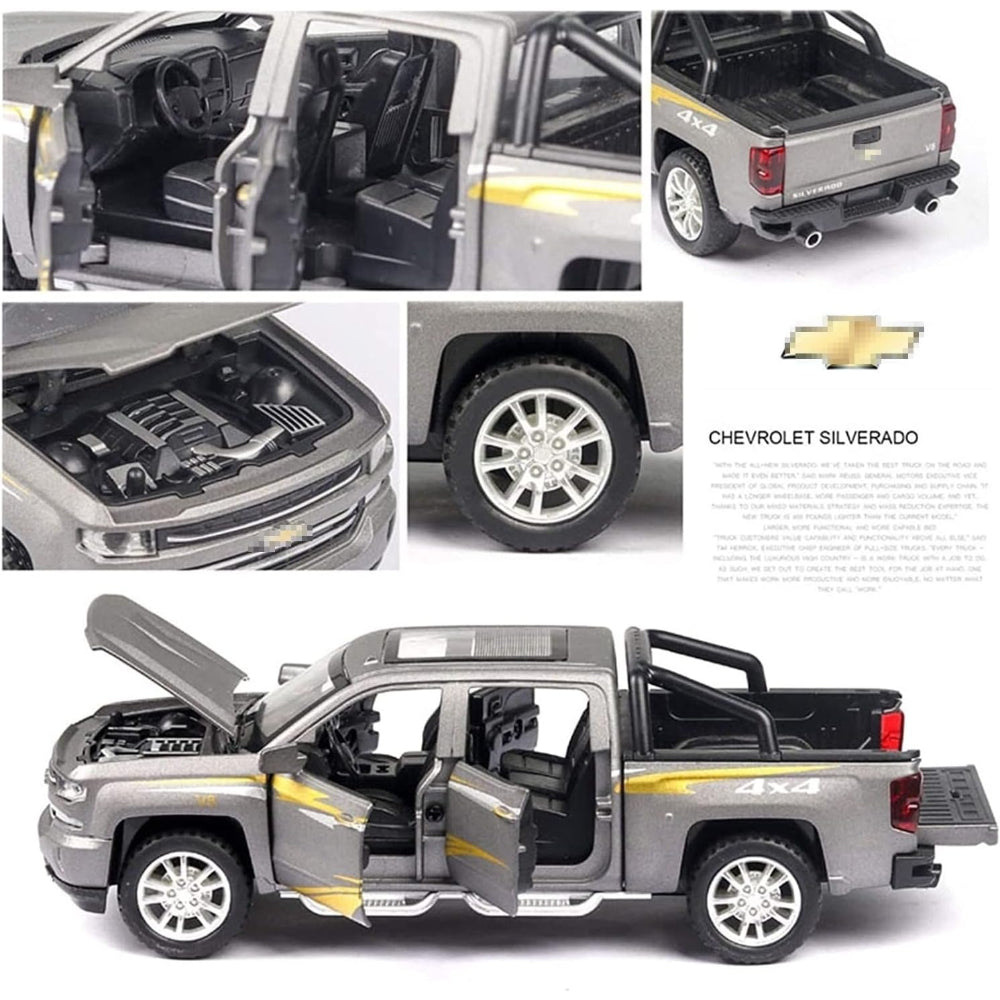 Chevrolet Silverado Pickup Model Alloy Die-Cast Truck Toy With Music And Light