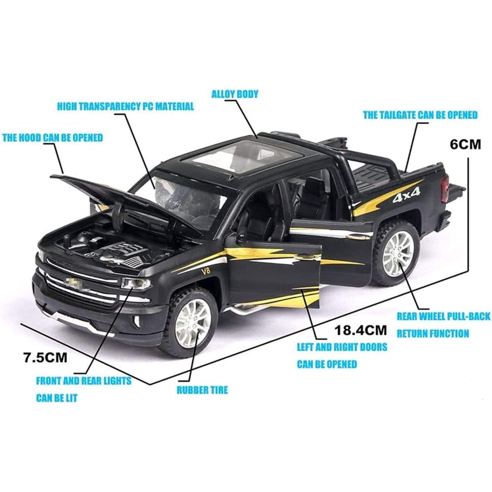 Chevrolet Silverado Pickup Model Alloy Die-Cast Truck Toy With Music And Light