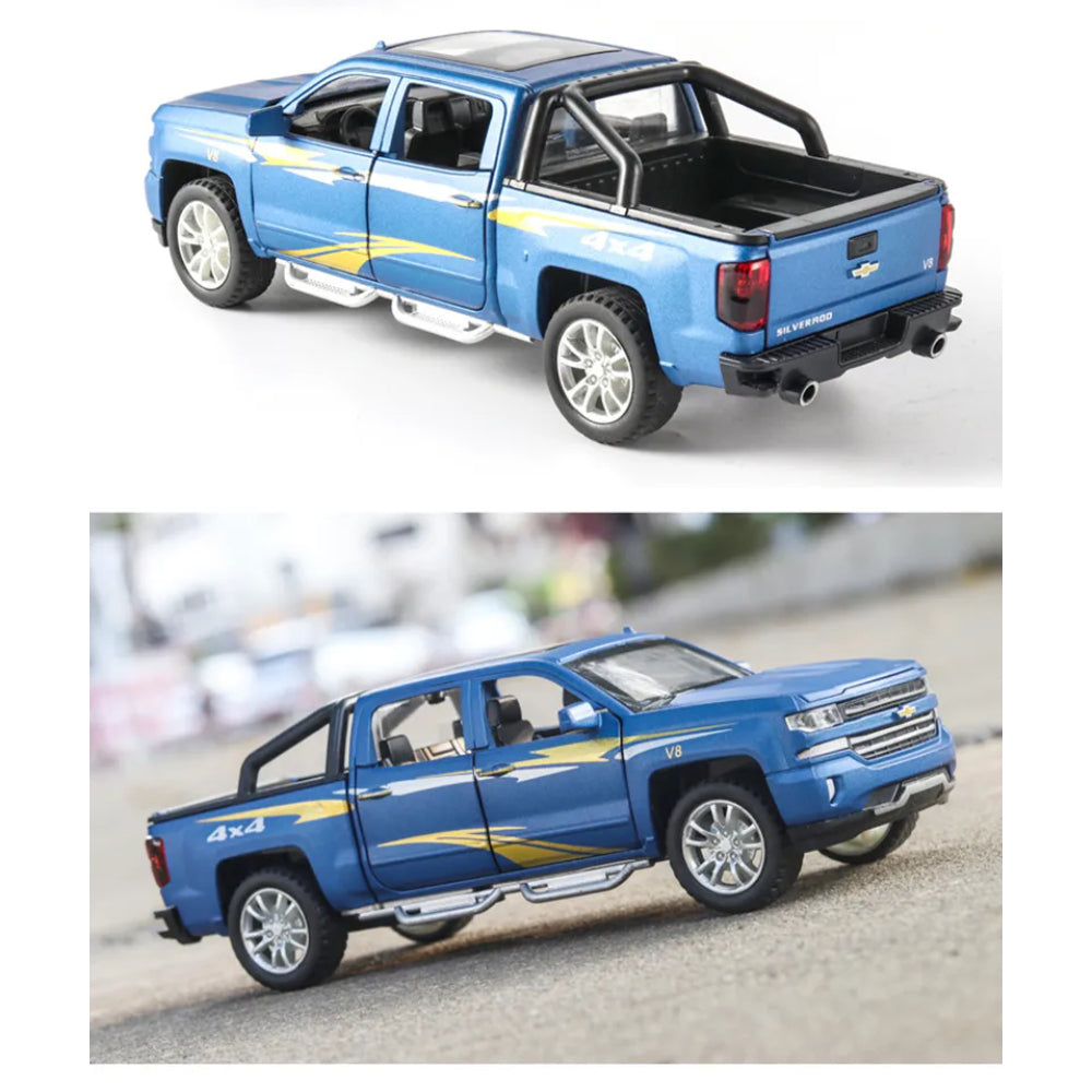 Chevrolet Silverado Pickup Model Alloy Die-Cast Truck Toy With Music And Light