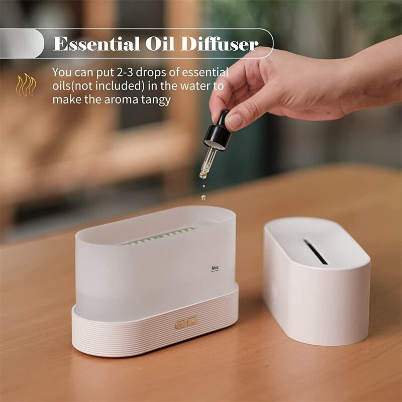 3D LED Simulation Night Light Ultra Silent Air Humidifier With Auto Shutoff Function