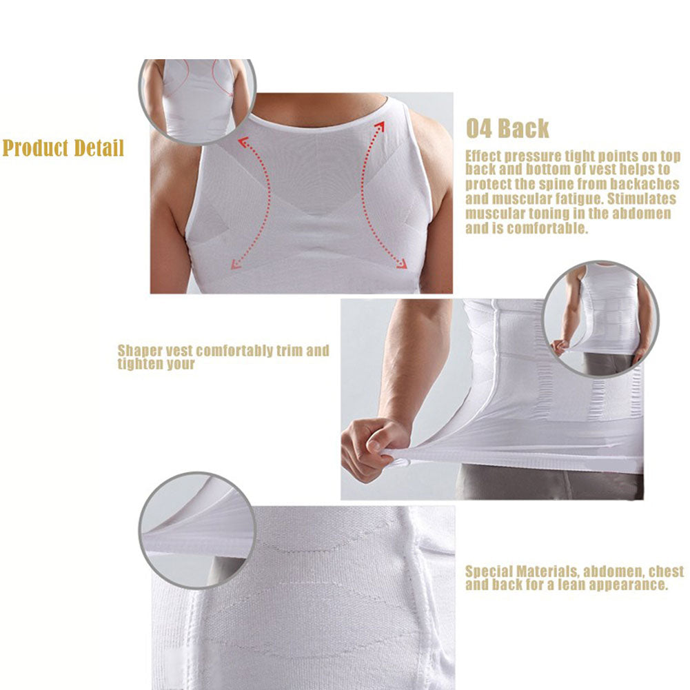 Men Slim Body Lift Shaper Body Tummy Shapers Vest Waist Muscle Girdle Shirt Posture Corrector