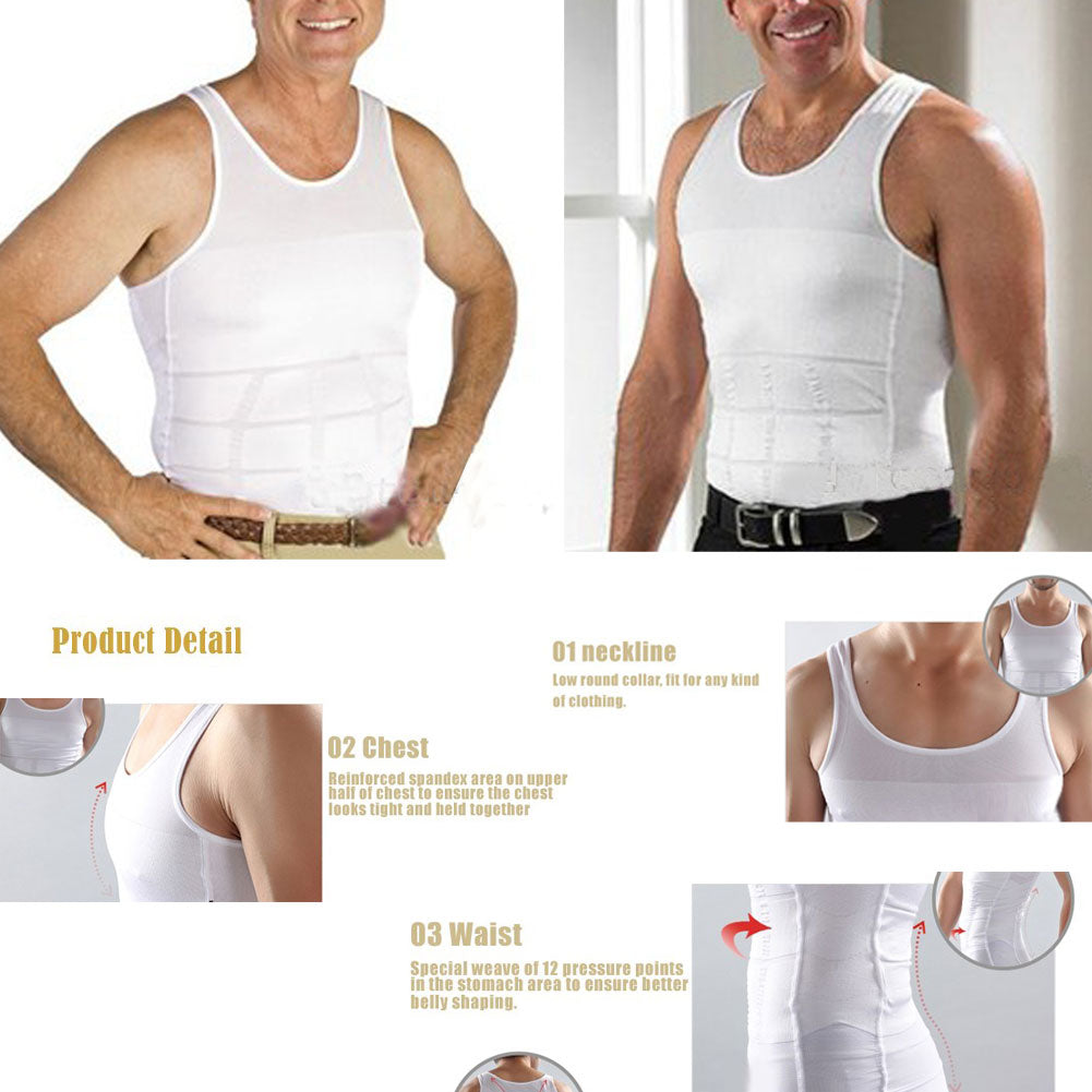 Men Slim Body Lift Shaper Body Tummy Shapers Vest Waist Muscle Girdle Shirt Posture Corrector