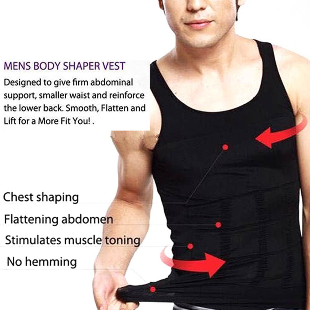 Men Slim Body Lift Shaper Body Tummy Shapers Vest Waist Muscle Girdle Shirt Posture Corrector