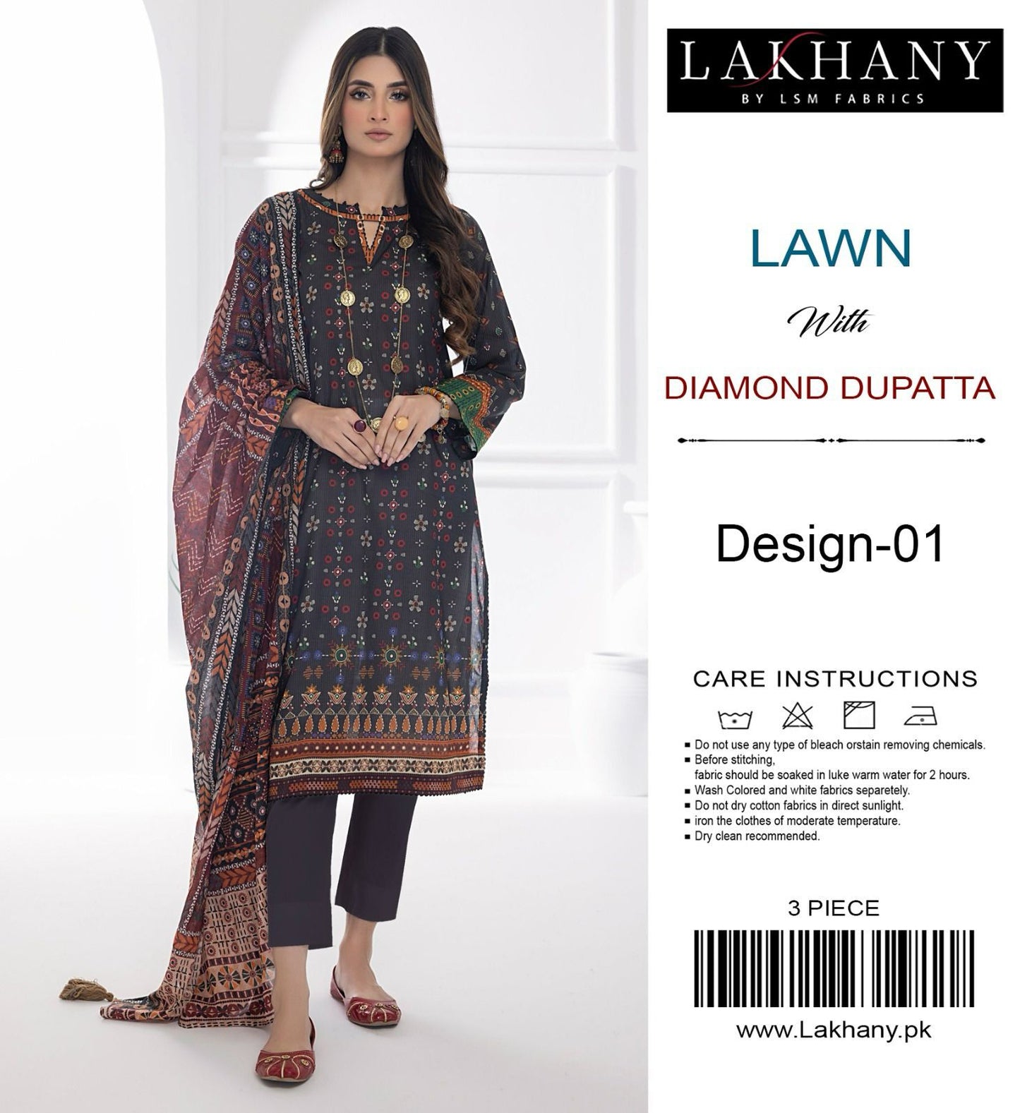 Lakhany Lawn 3 Piece Suit