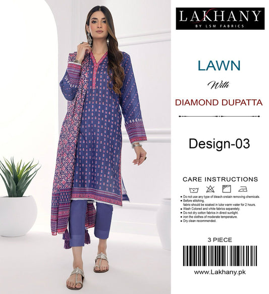 Lakhany Lawn 3 Piece ladies Suit