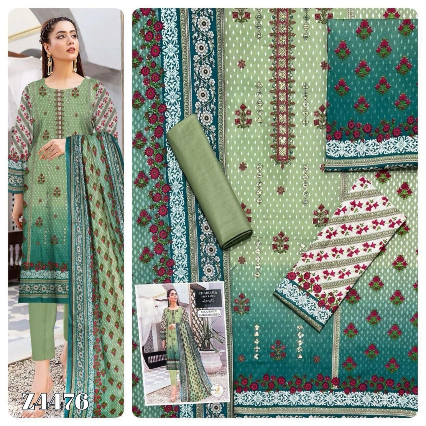 Lawn 3 Piece Ladeis Suit Good Quality