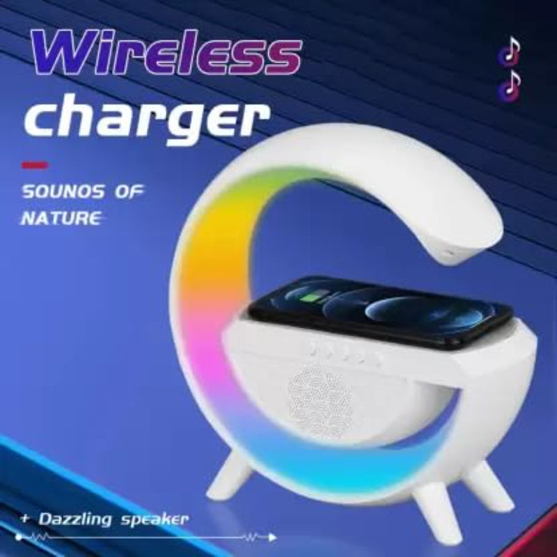 BT-2301 Wireless Phone Charger Bluetooth Speaker With RGB Lighting Alarm Clock, FM Radio