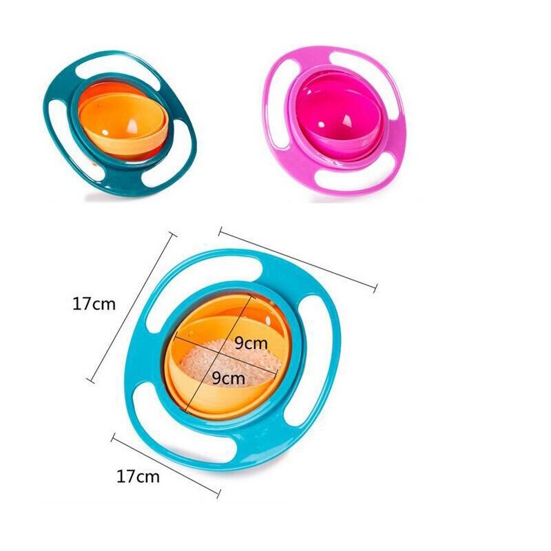 Universal Gyro Bowl 360 Rotate Spill-Proof Baby Feeding Dish Gyro Bowl Tableware