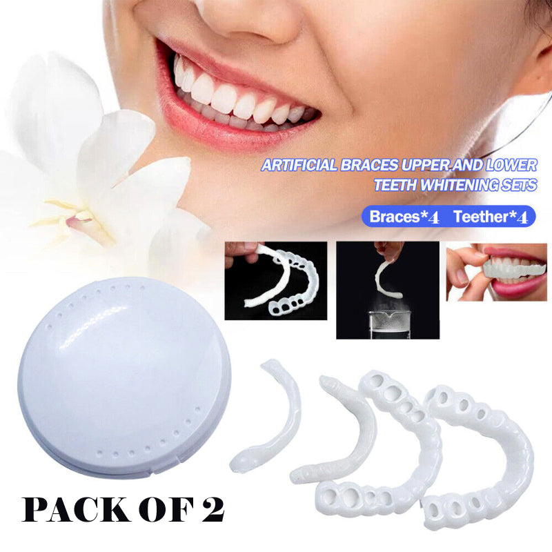 Pack Of 2 Pairs Snap-On Smile Custom Fit Perfect Smile Veneers In 3 Easy Steps