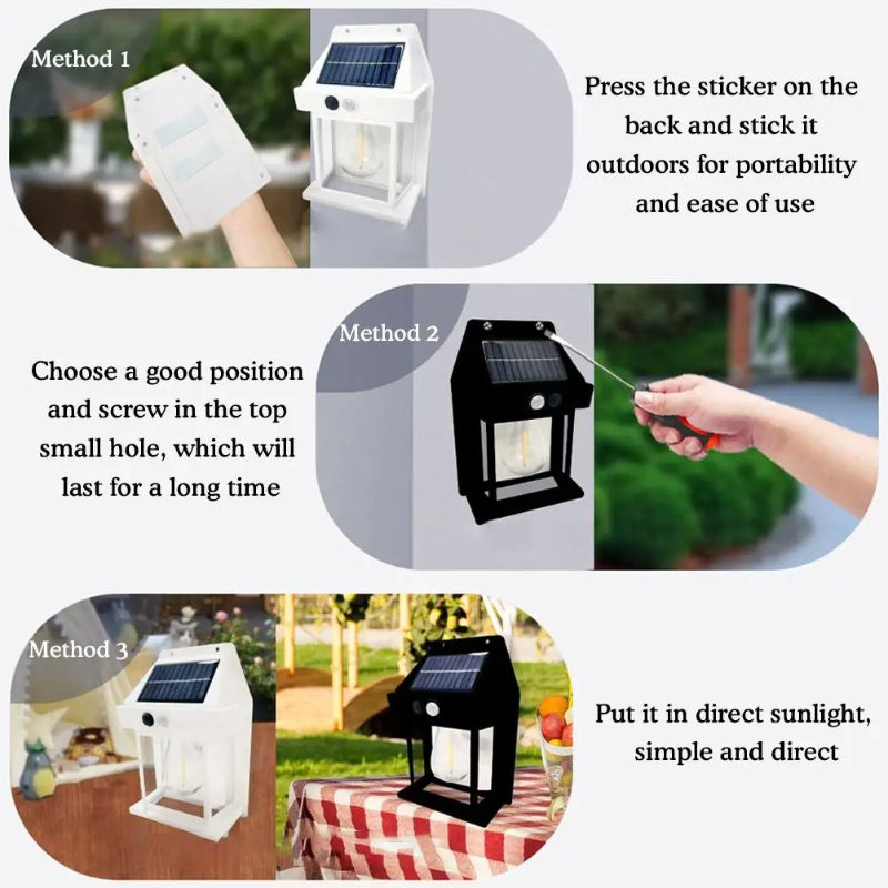 BK-888 Mini Waterproof Solar Interaction Wall Lamp With Motion Sensor Security Light, Featuring 3 Lighting Levels