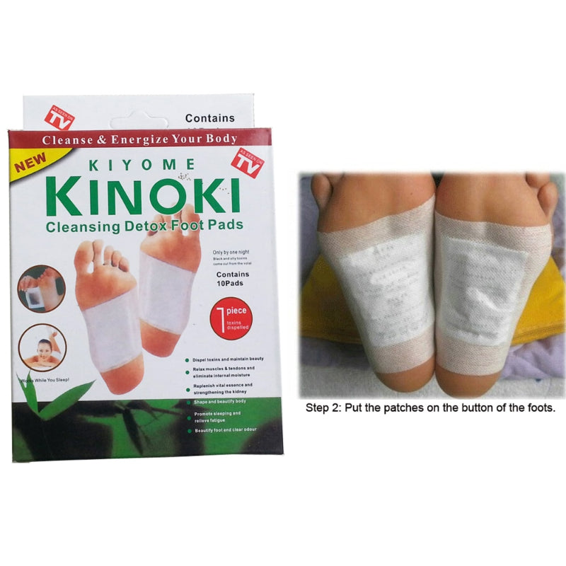 Pack Of 2 Kinoki Detox Foot Pads Patches Relaxation Massage Relief Stress Feet Care – 20 Pads In Two Boxes