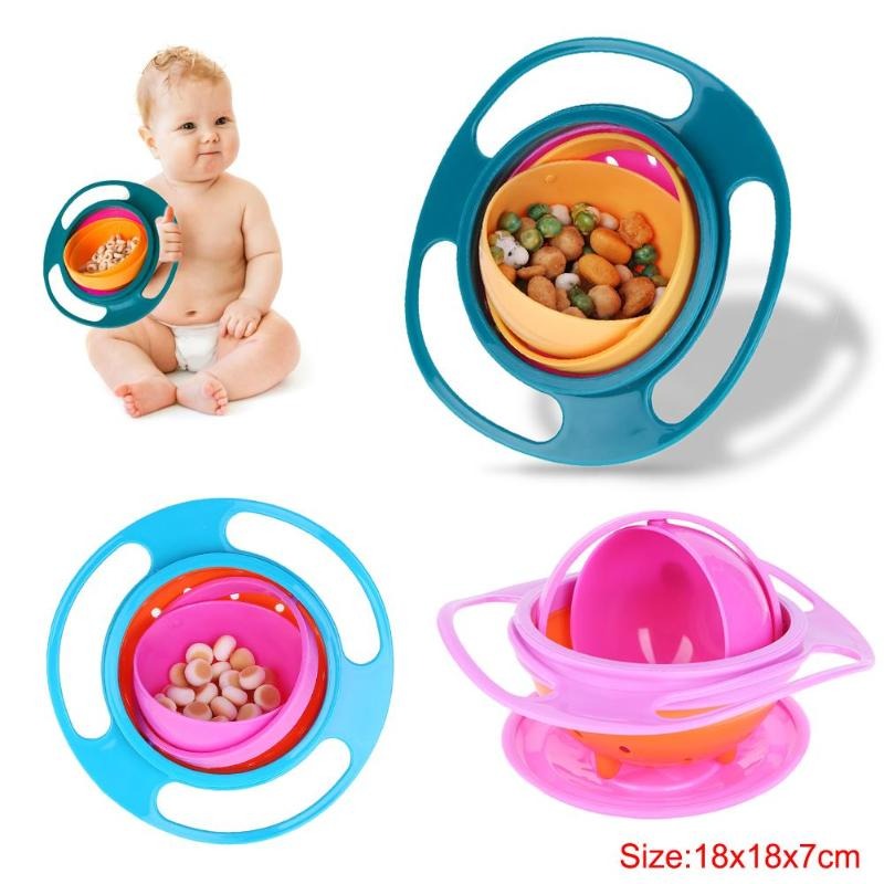 Universal Gyro Bowl 360 Rotate Spill-Proof Baby Feeding Dish Gyro Bowl Tableware