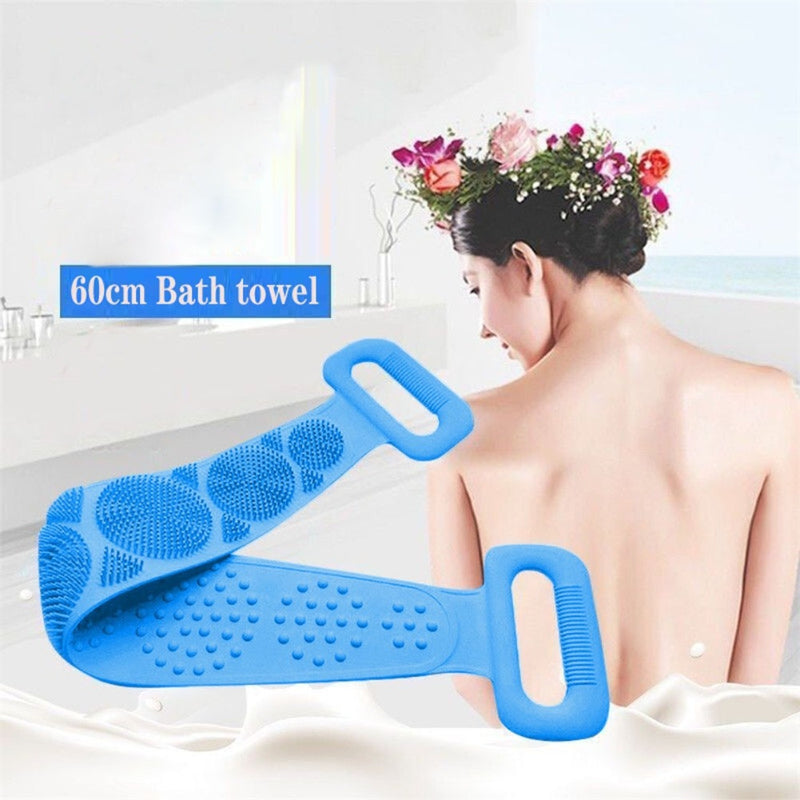 Pack Of 4 Silicone Back Scrubber Soft Loofah Bath Towel And Massage Belt